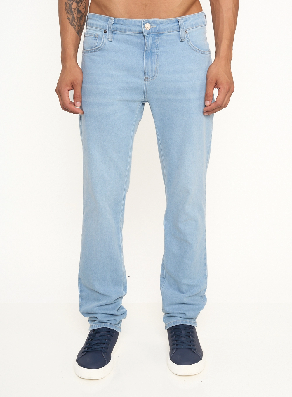 Calça Jeans Masculina Alex Com Bolsos Índigo