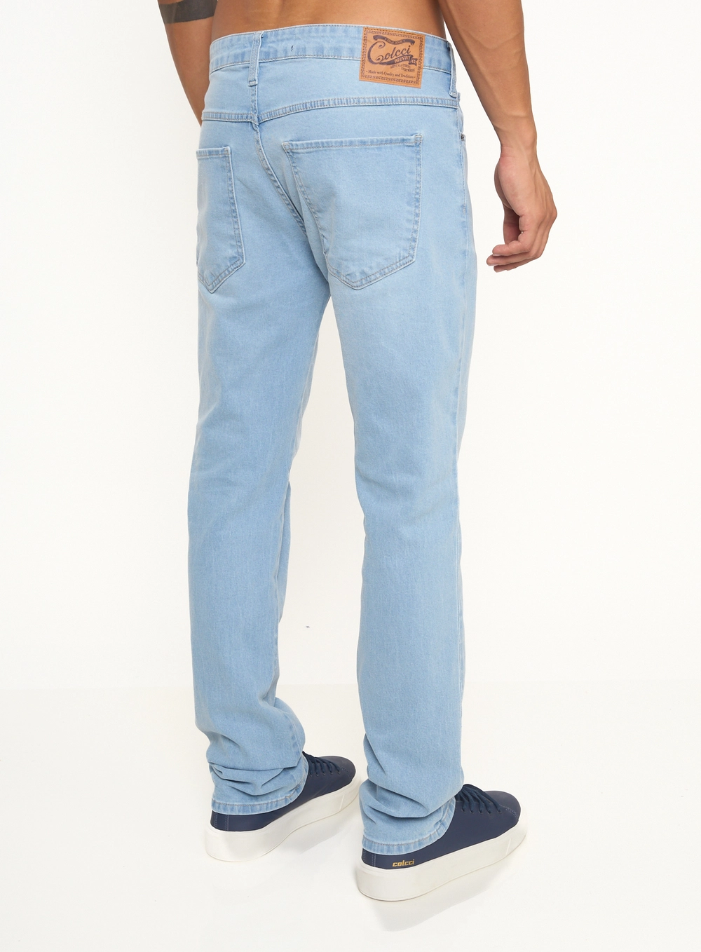 Calça Jeans Masculina Alex Com Bolsos Índigo