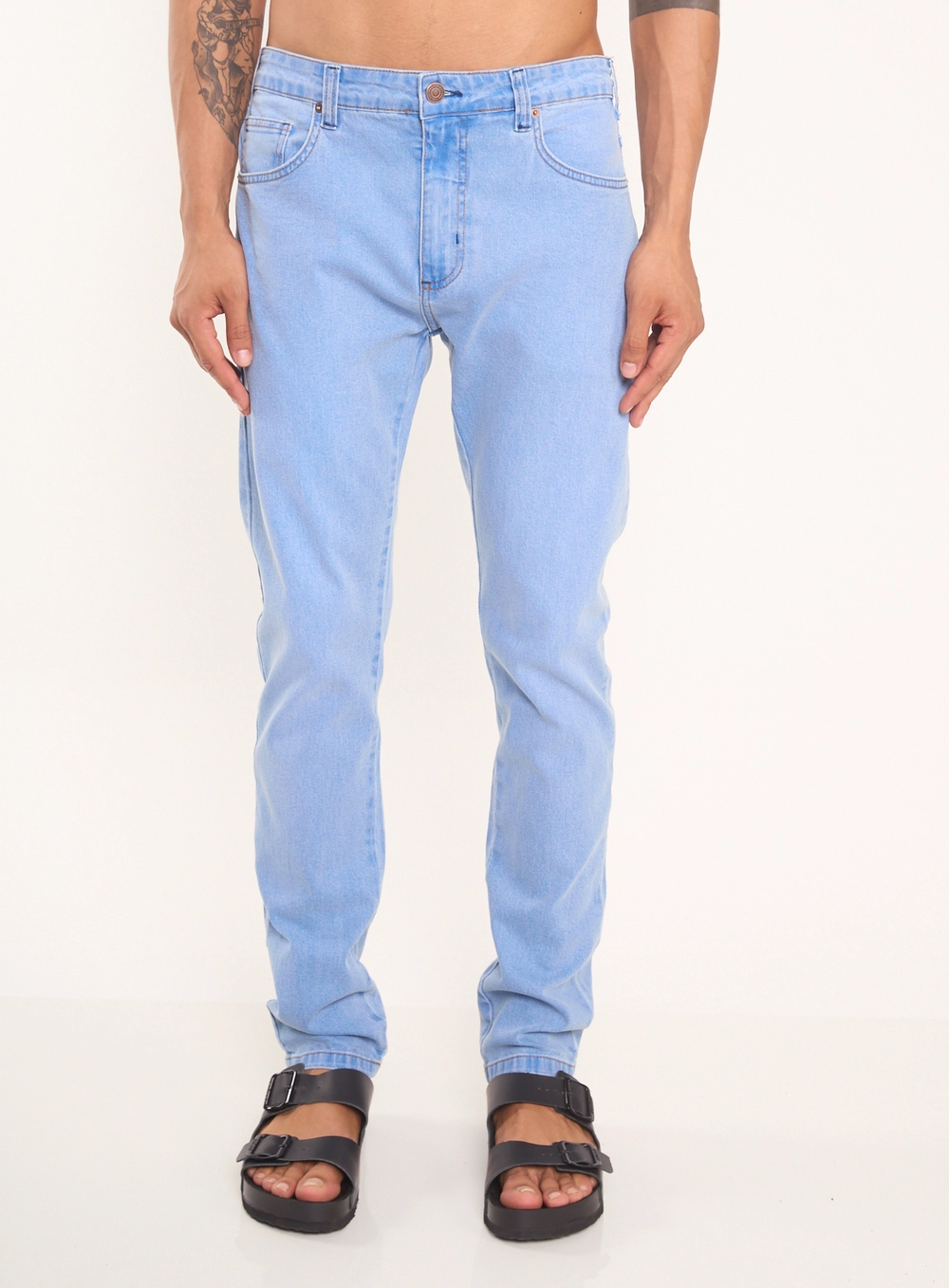 Calça Jeans Masculina Slim New Felipe Com Bolsos Índigo