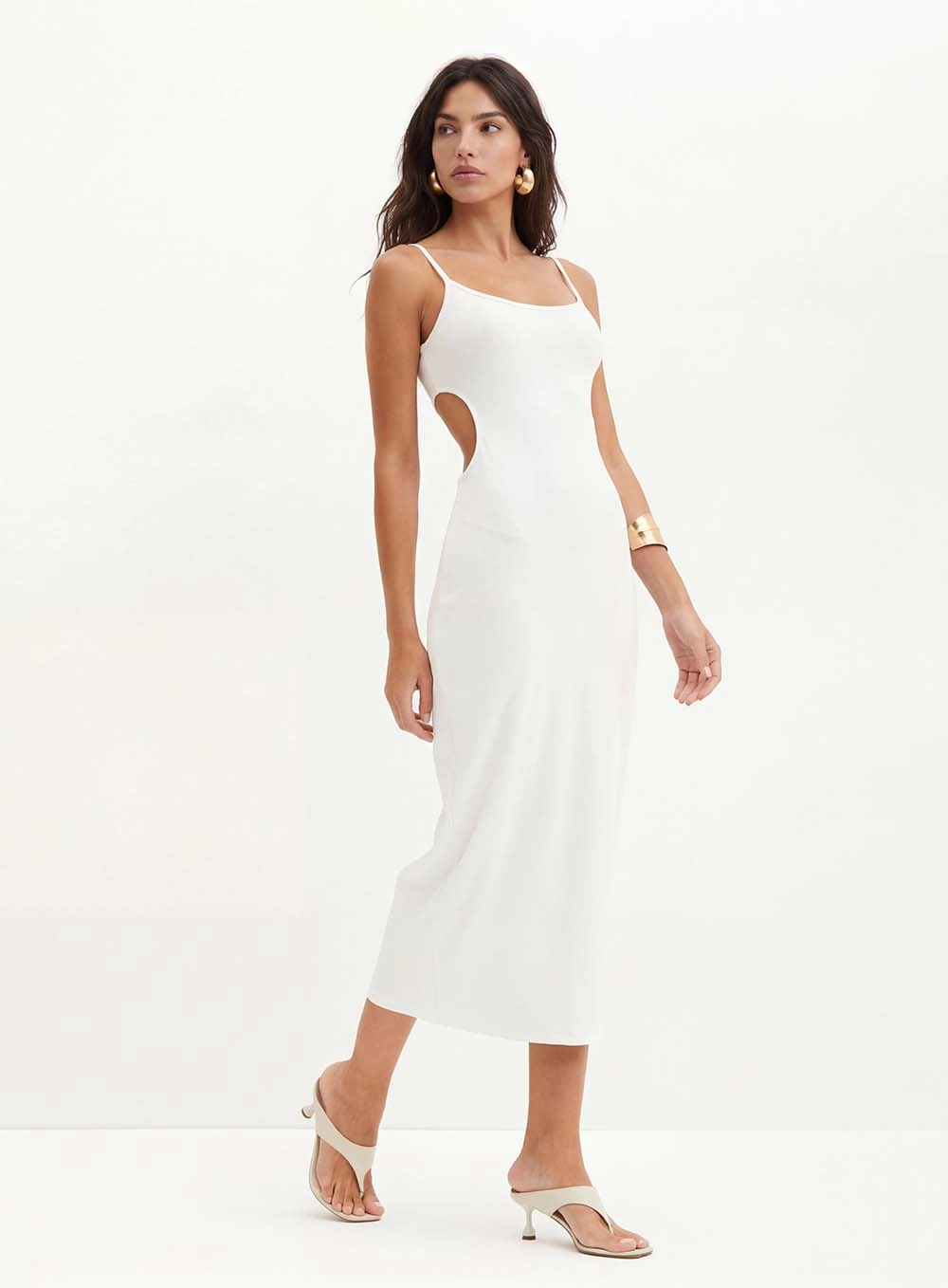 Vestido Midi Com Recortes Vazados - Slim Off Shell 3