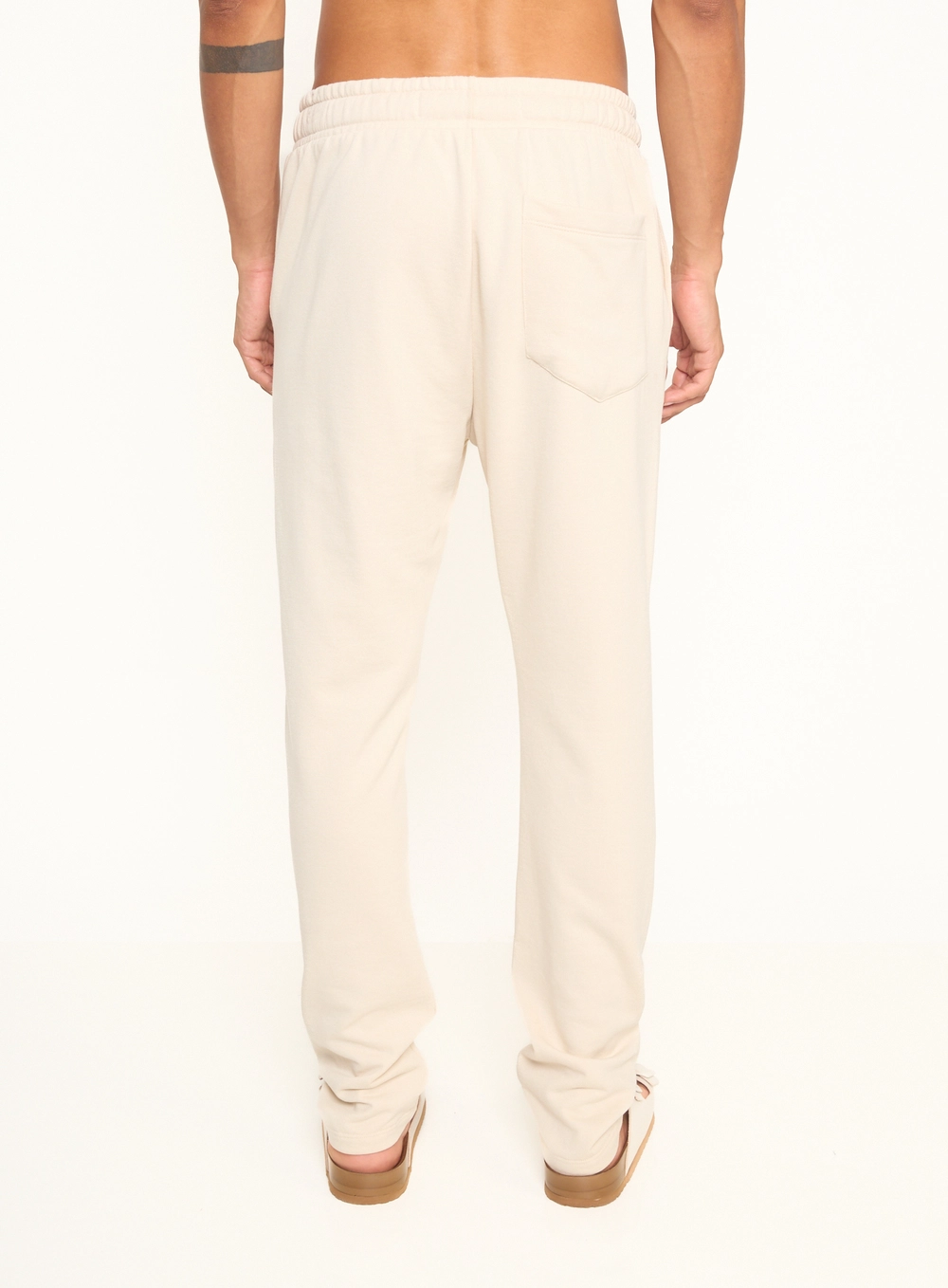 Calça Masculina De Moletom Com Amarração Bege