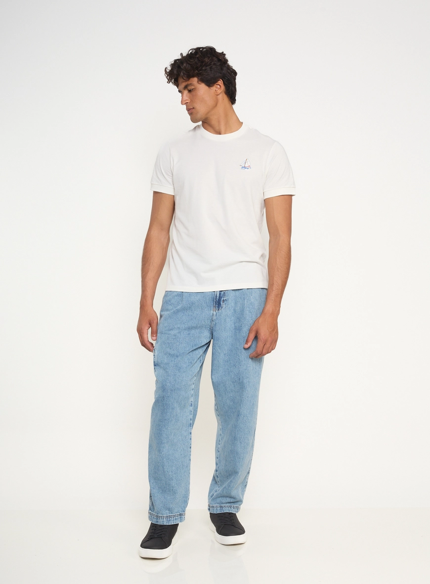 Calça Jeans Masculina Slouchy Com Bolsos