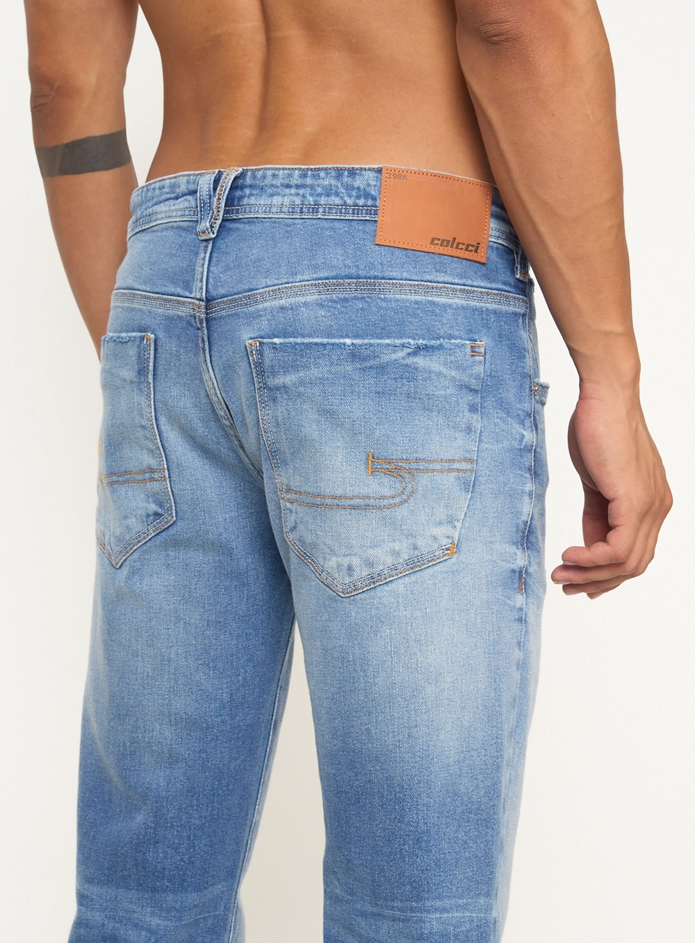 Calça Masculina Jeans Alex Com Lavagem Média Índigo