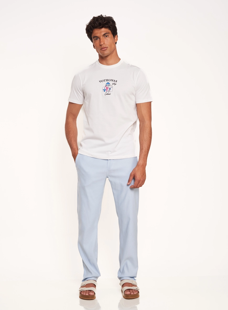 Calça Masculina Regular Com Cós Elástico