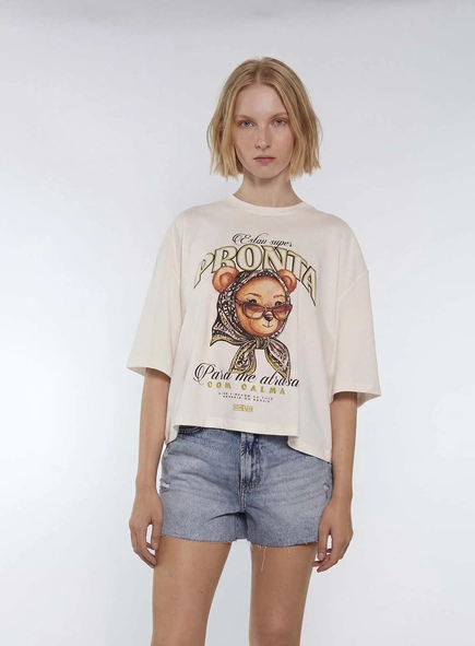 Camiseta Feminina Box Over Estampada