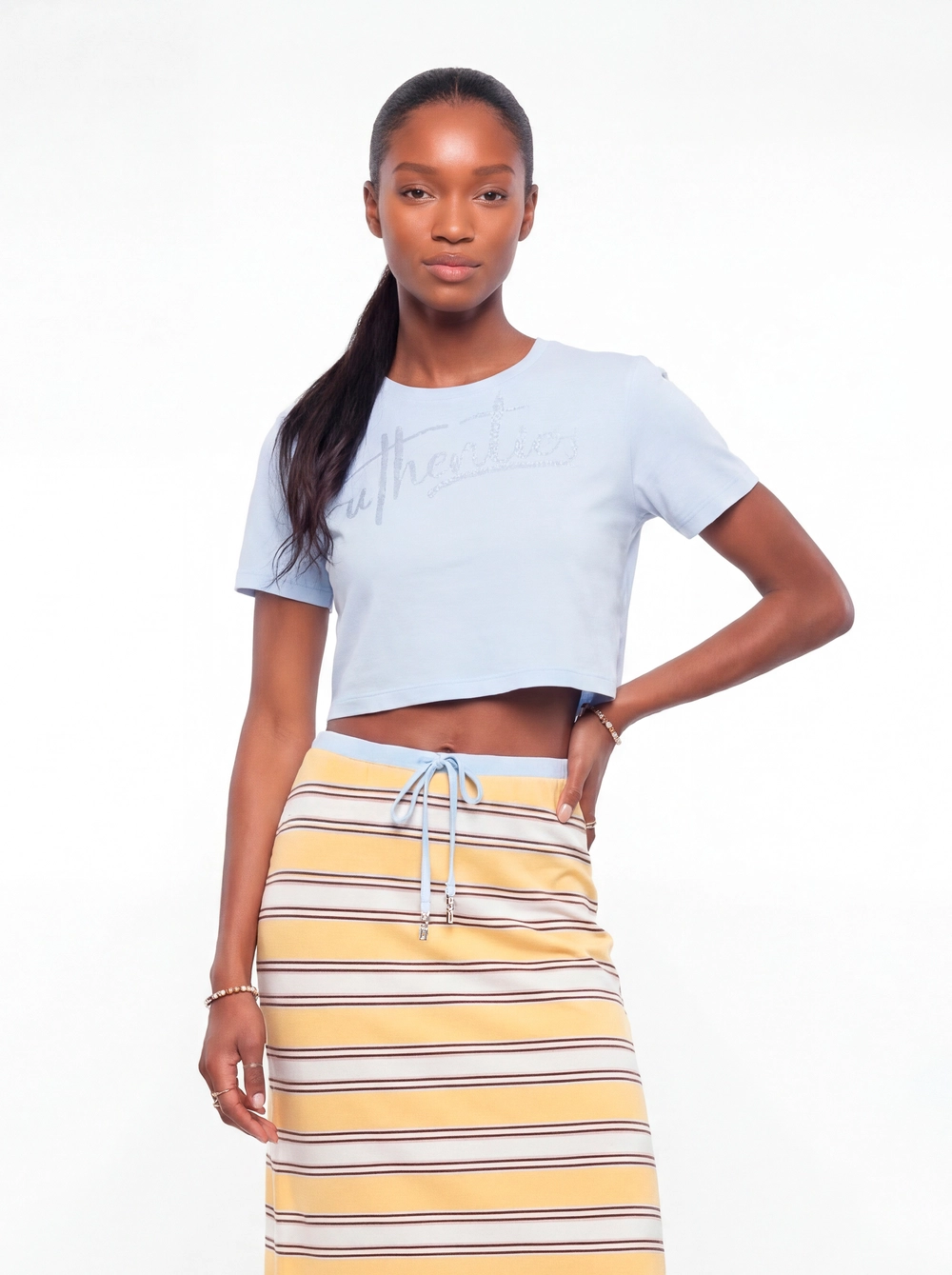 Camiseta Feminina Regular Básica Azul Tranquile Blue 3