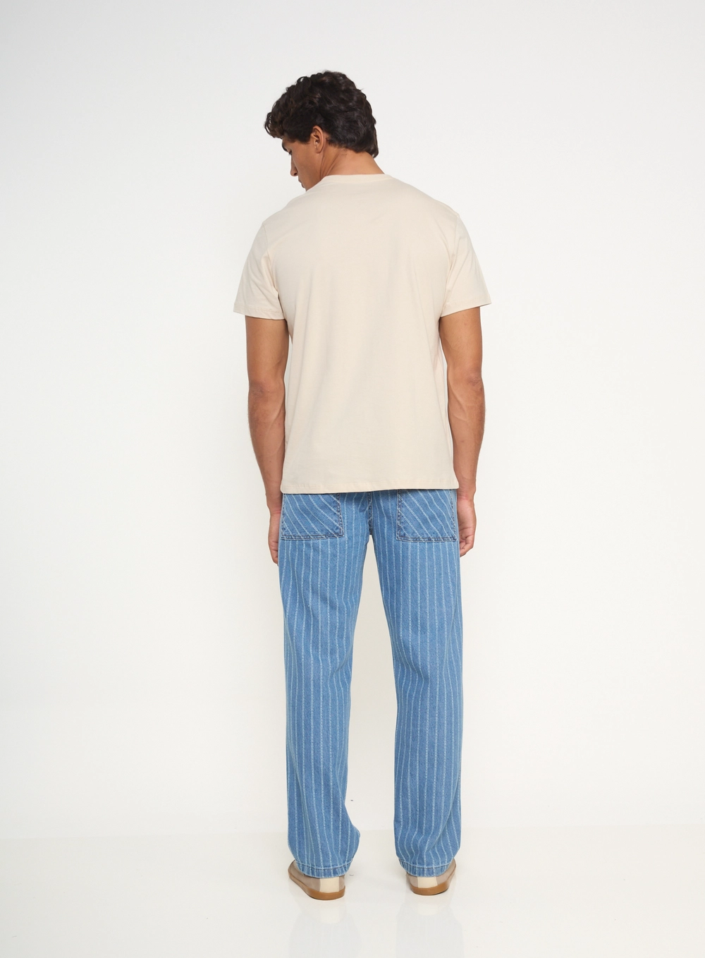 Calça Masculina Jeans Worker Listrada Estampados