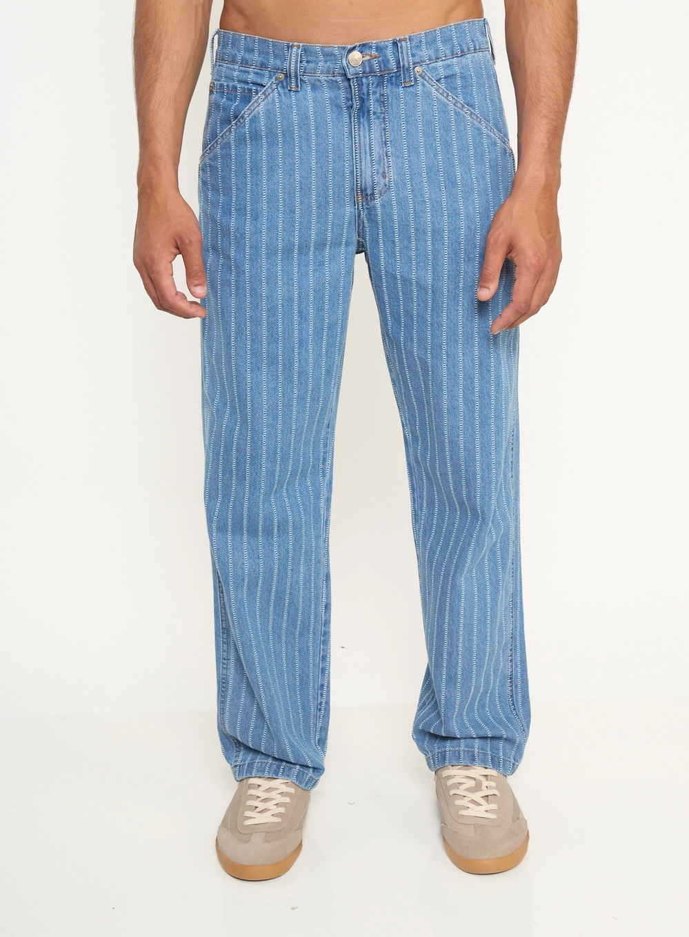 Calça Masculina Jeans Worker Listrada Estampados