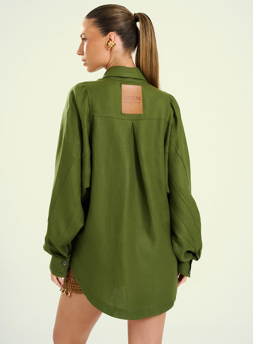 Camisa Manga Longa Com Gola Verde 2