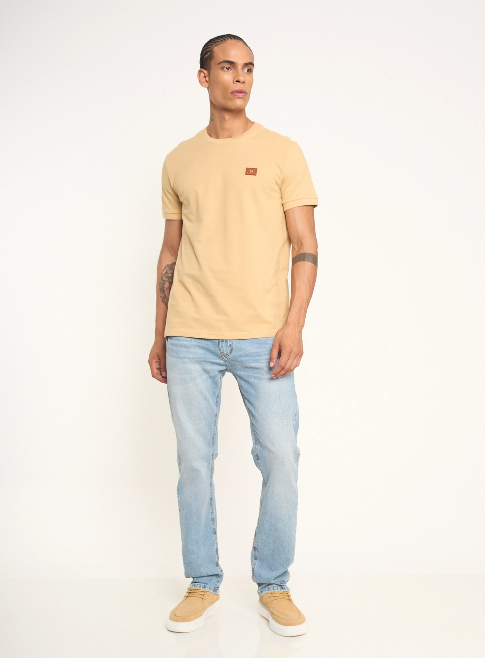 Calça Masculina Jeans Reta Com Bolsos Índigo