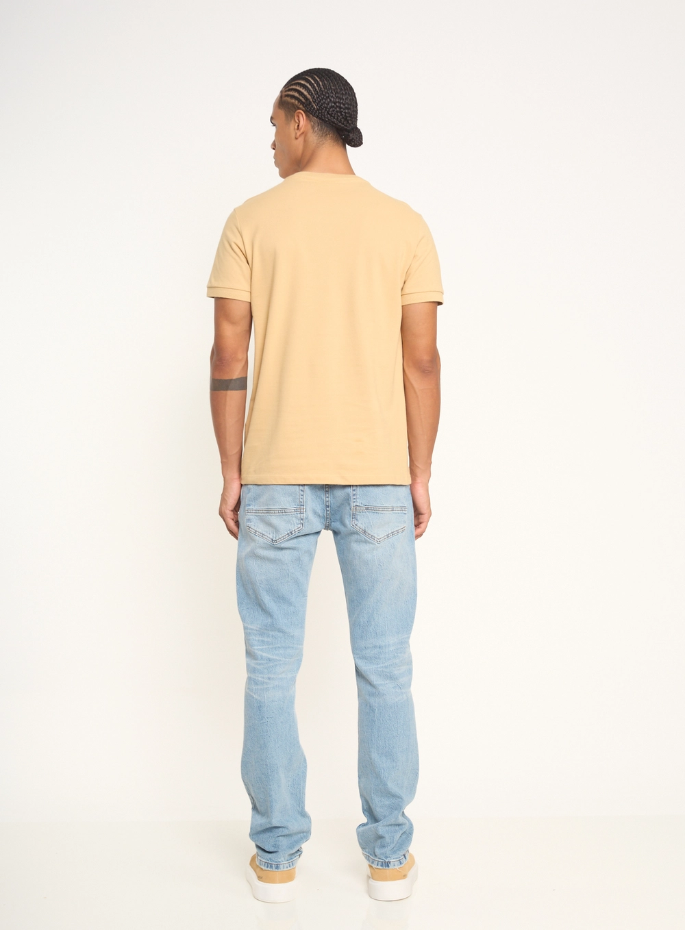 Calça Masculina Jeans Reta Com Bolsos Índigo