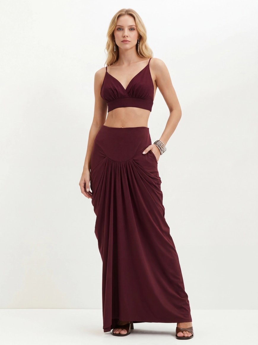 Top Com Decote V E Amarração Posterior - Petit Vermelho 3
