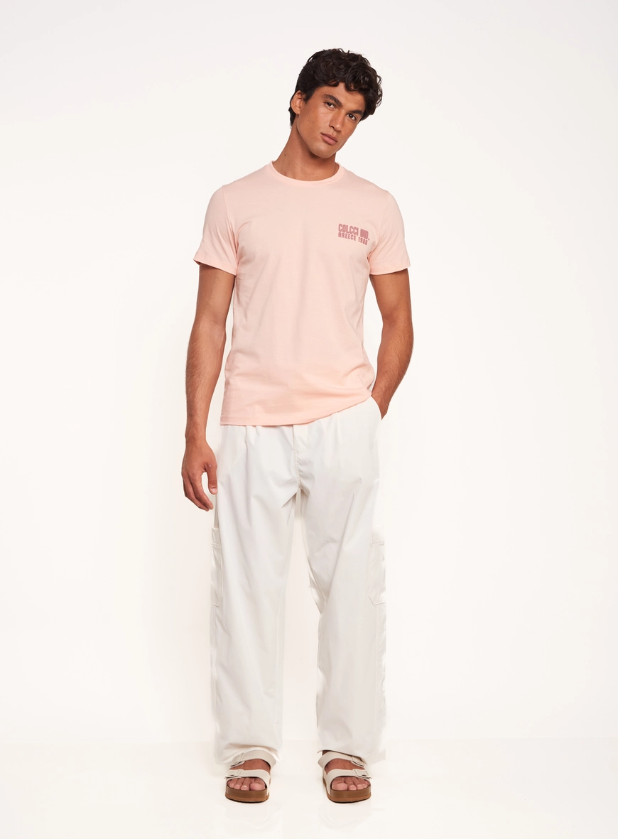 Calça Masculina Reta Com Bolsos E Amarração