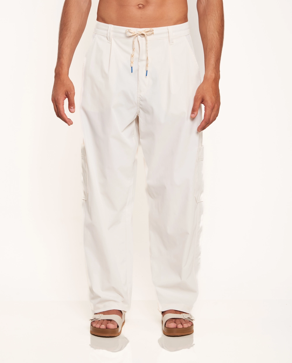 Calça Masculina Reta Com Bolsos E Amarração Off Shell