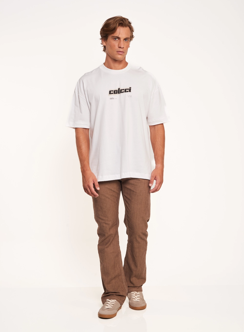 Calça Masculina Jeans Reta Índigo Marrom