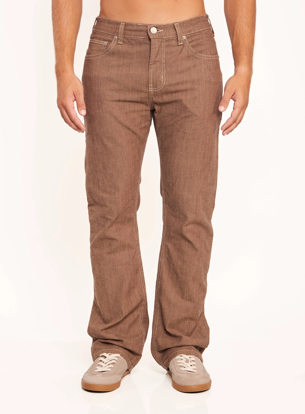 Calça Masculina Jeans Reta Índigo Marrom