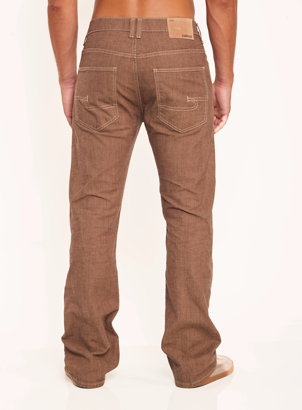Calça Masculina Jeans Reta Índigo Marrom