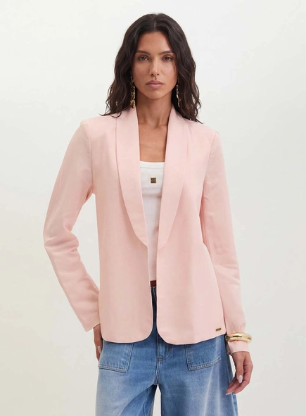 Blazer Feminino Com Lapela Ampla - Regular