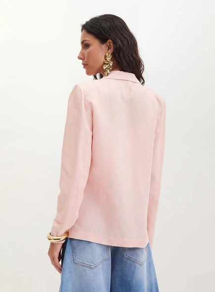 Blazer Feminino Com Lapela Ampla - Regular