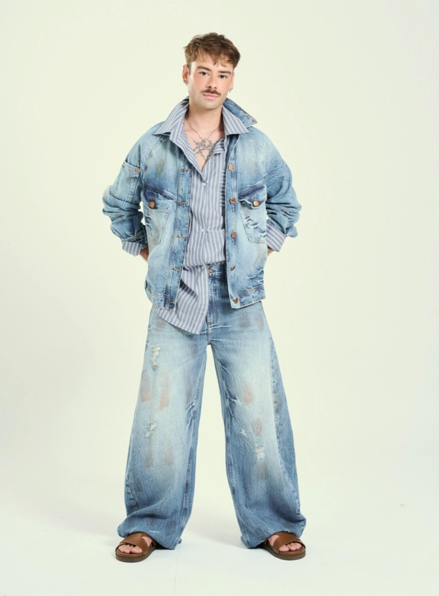 Camisa Feminina Jeans Smashed Índigo 4