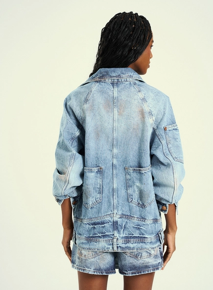 Camisa Feminina Jeans Smashed