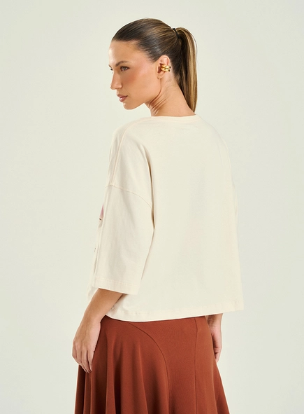 Camiseta Feminina Oversized Estampada