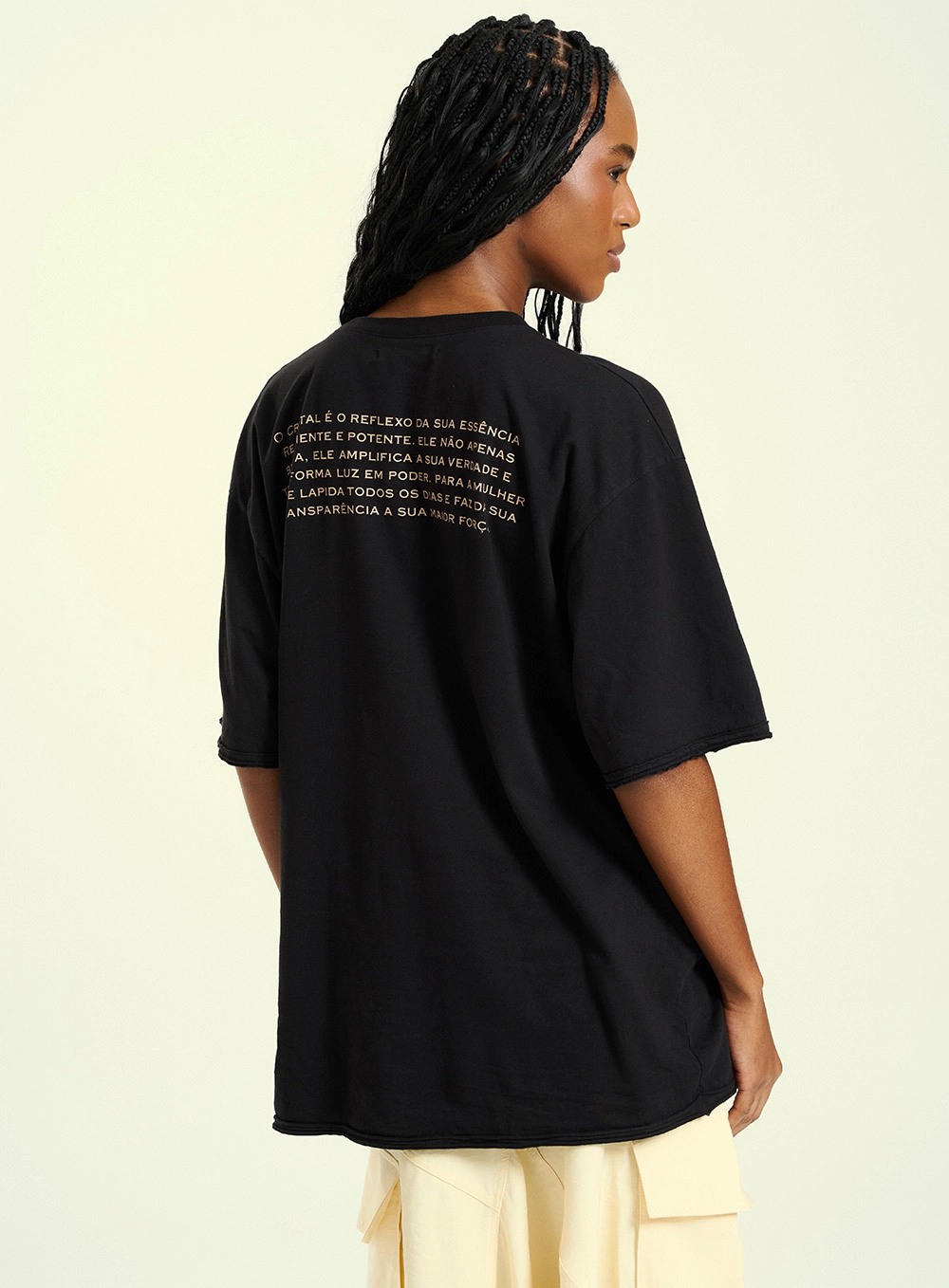 Camiseta Malha Feminina Assimétrica Preto 2