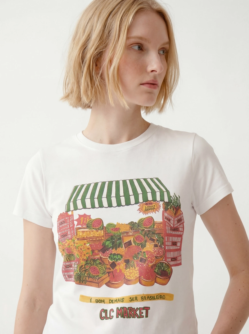 Camiseta Feminina Regular Estampada Off Shell 3