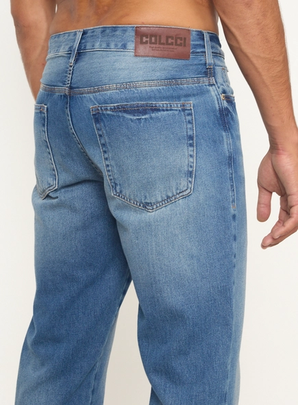 Calça Masculina Jeans Reta Índigo