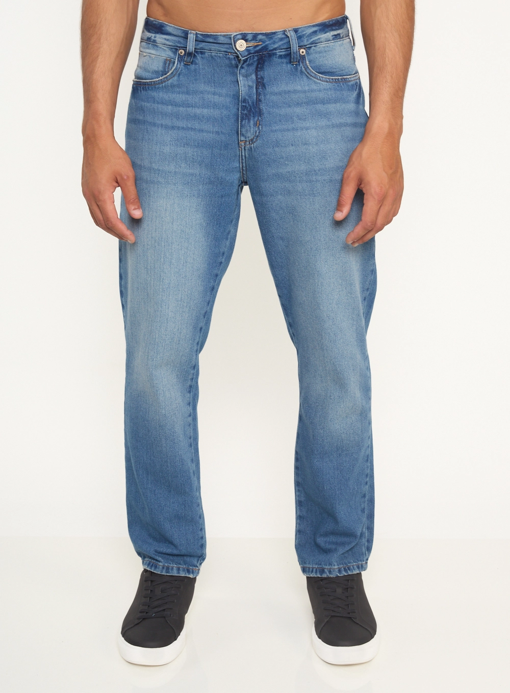 Calça Masculina Jeans Reta Índigo