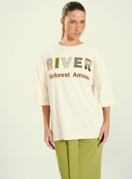 Camiseta Feminina Oversized Estampada