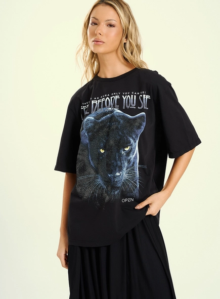 Camiseta Feminina Oversized Estampada