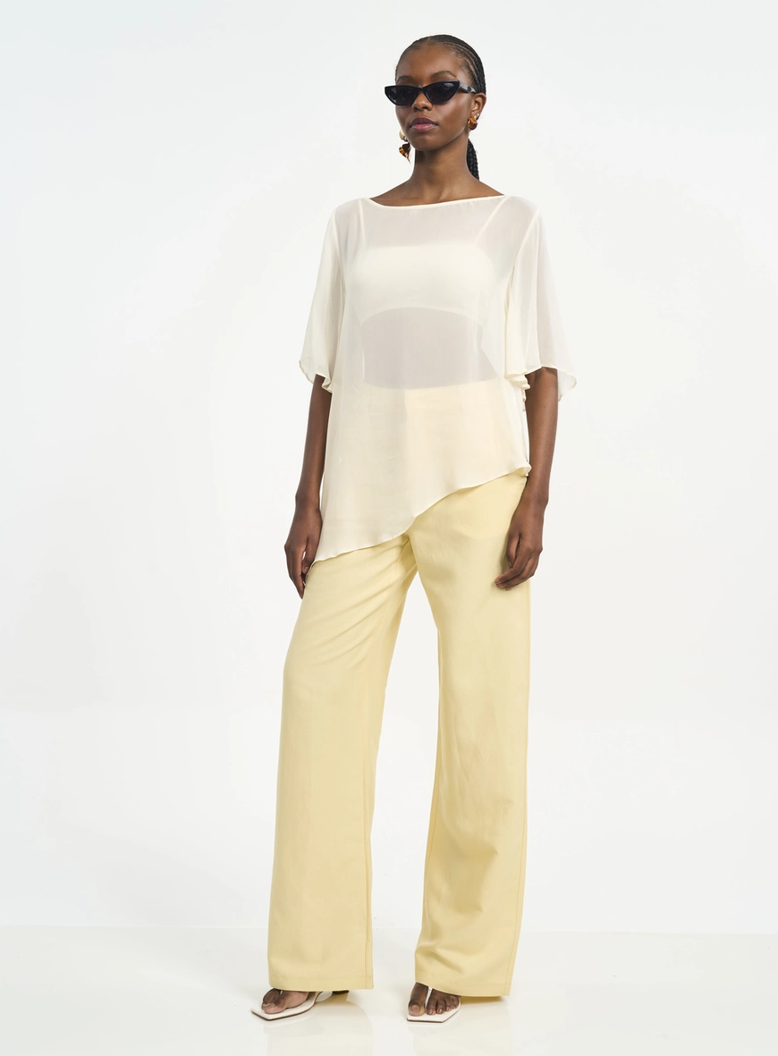Calça Feminina Pantalona Com Bolsos