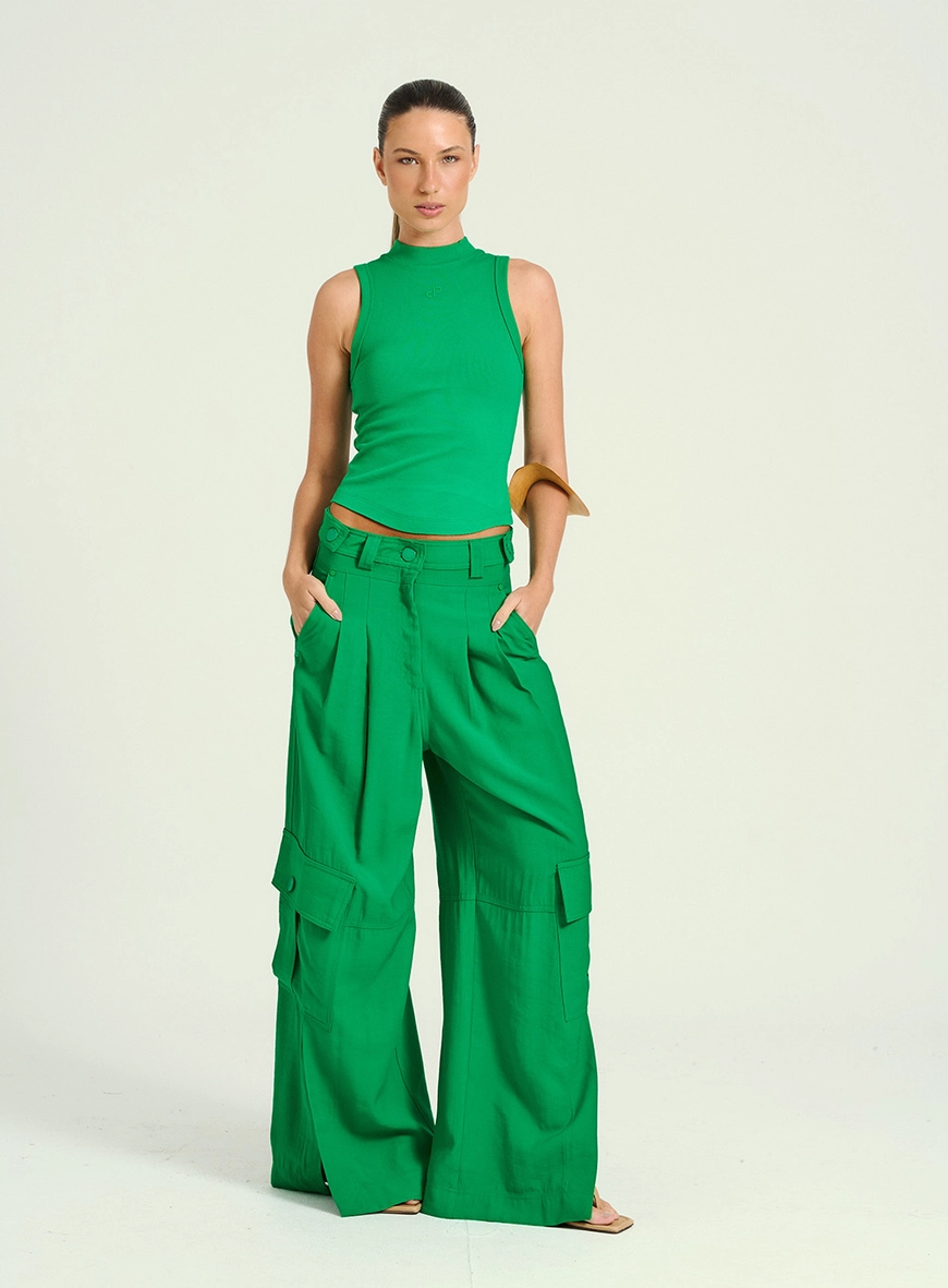 Blusa Feminina Com Gola Alta Verde 4