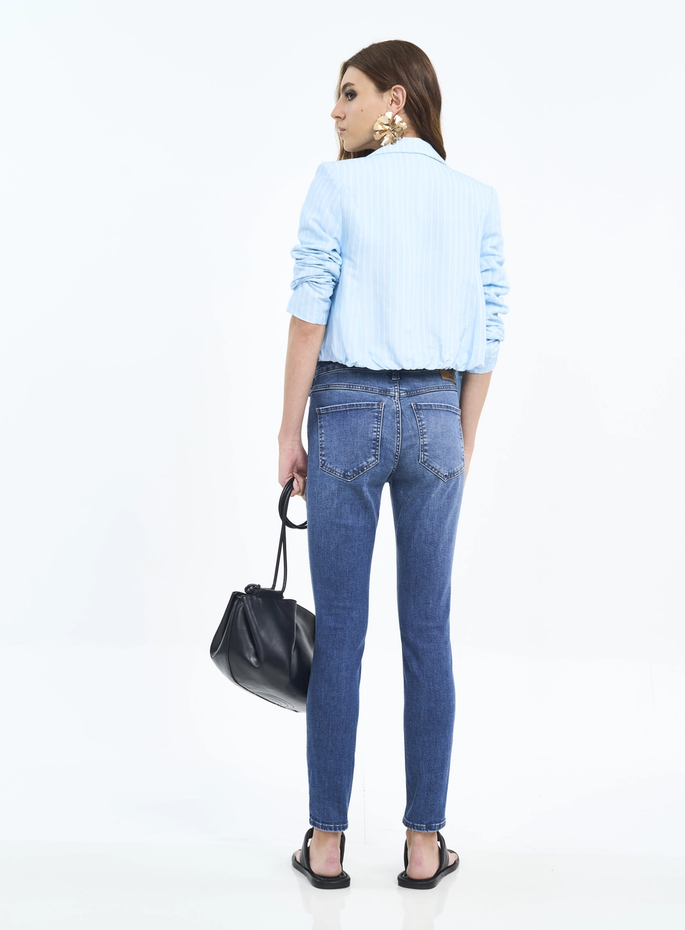 Calça Jeans Feminina Skinny Bia Com Bolsos Índigo