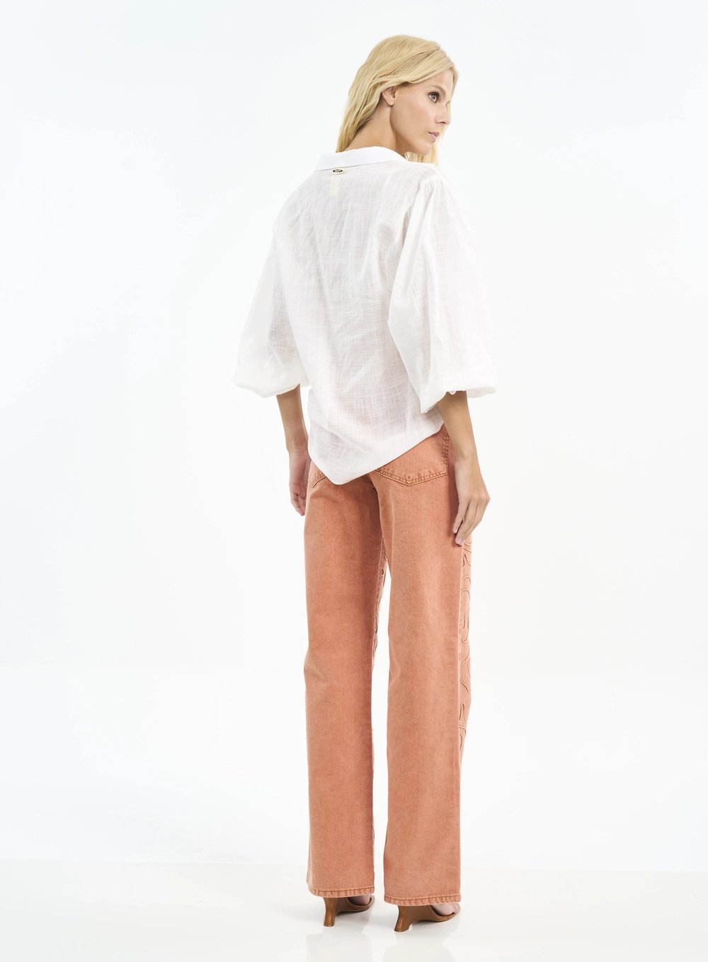 Calça Feminina Juliette Com Bordado Marrom