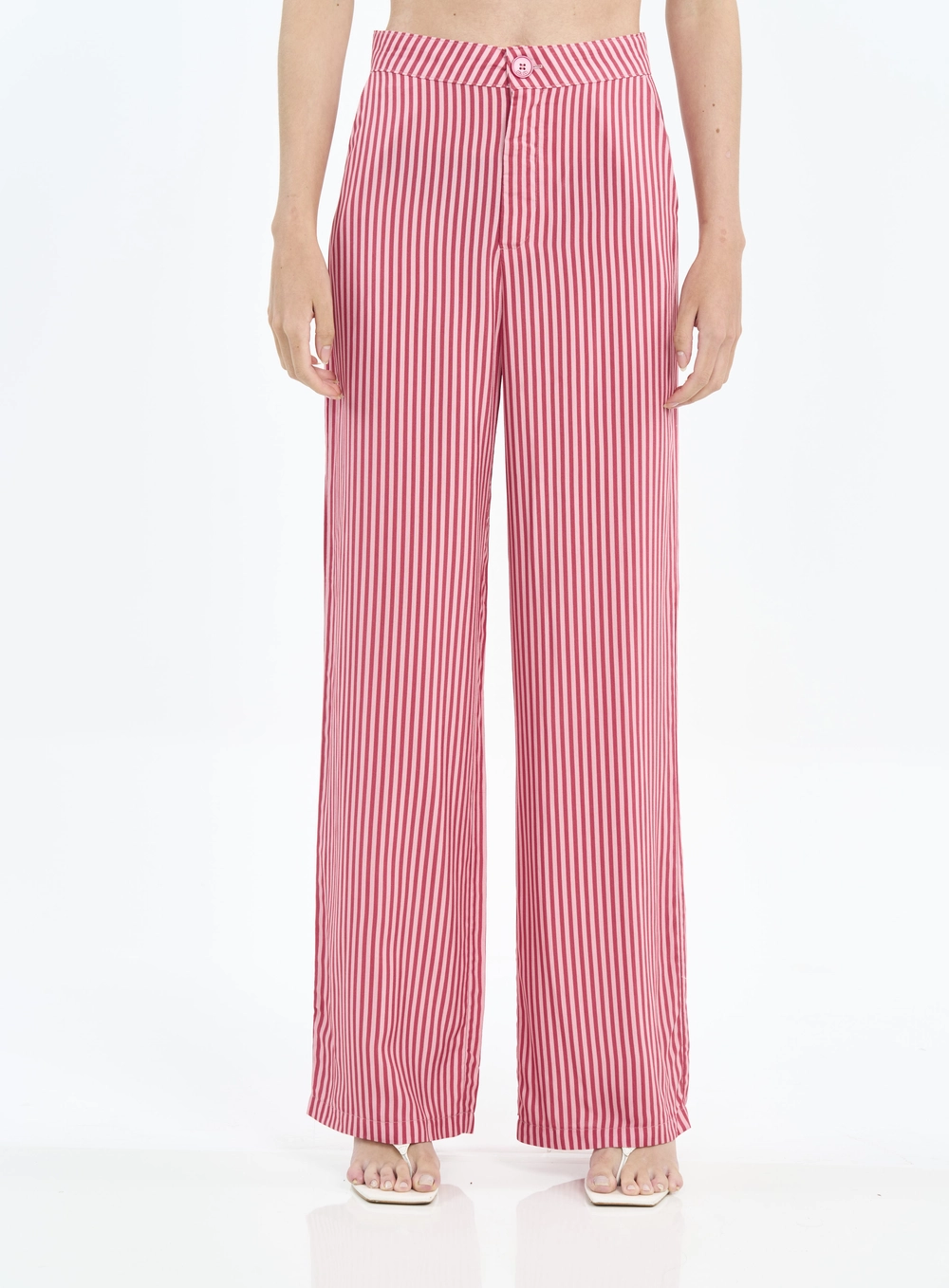 Calça Feminina Pantalona Com Estampa E Bolsos Estampados