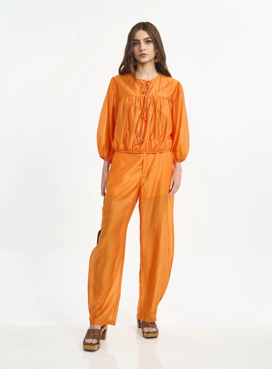 Calça Feminina Pantalona Com Bolsos