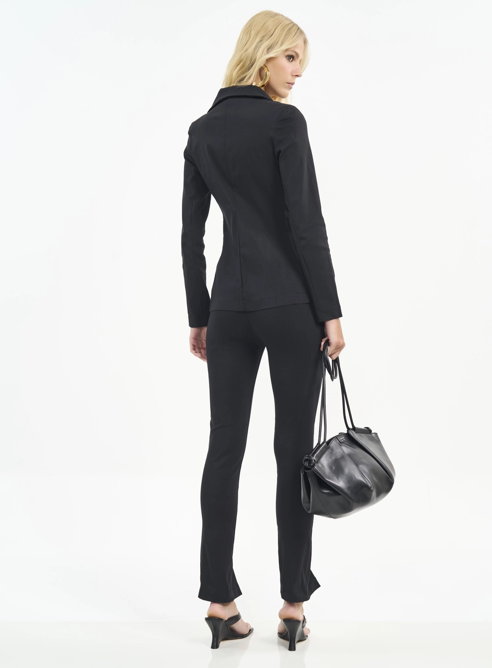 Calça Feminina Skinny Com Fendas Preto