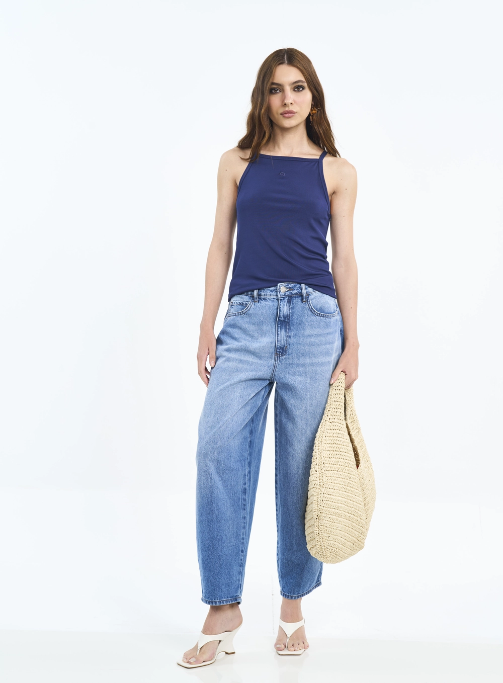 Calça Jeans Feminina Joana Barril Com Bolsos Índigo