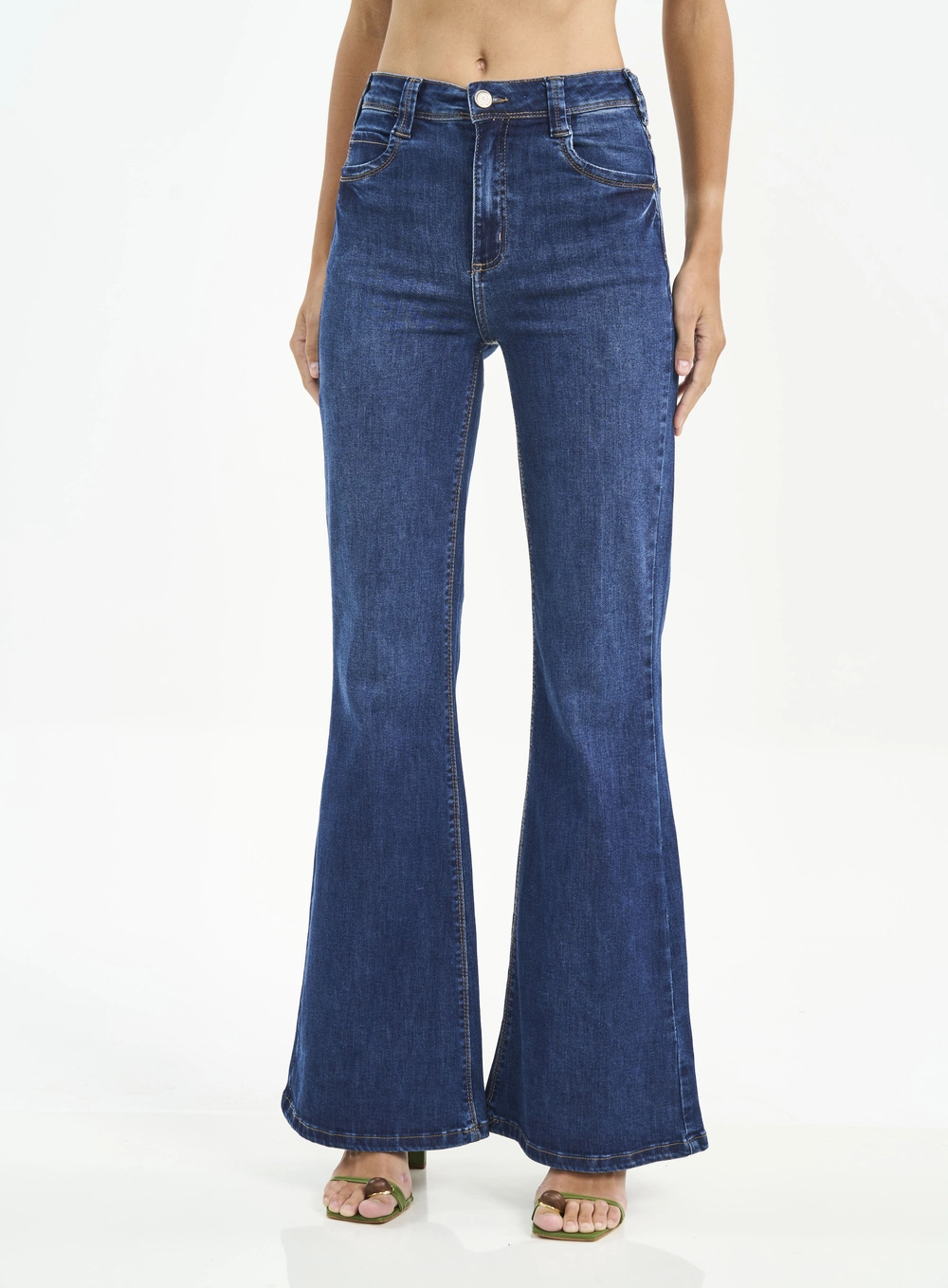 Calça Feminina Jeans Flare Índigo