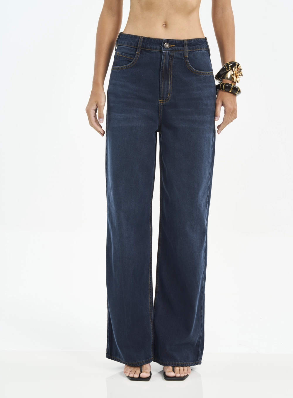 Calça Jeans Wide Leg Feminina - Bruna Low Índigo