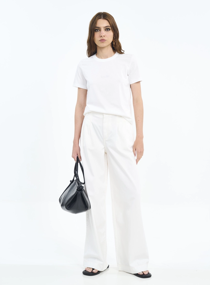 Calça Feminina Wide Leg Com Pregas