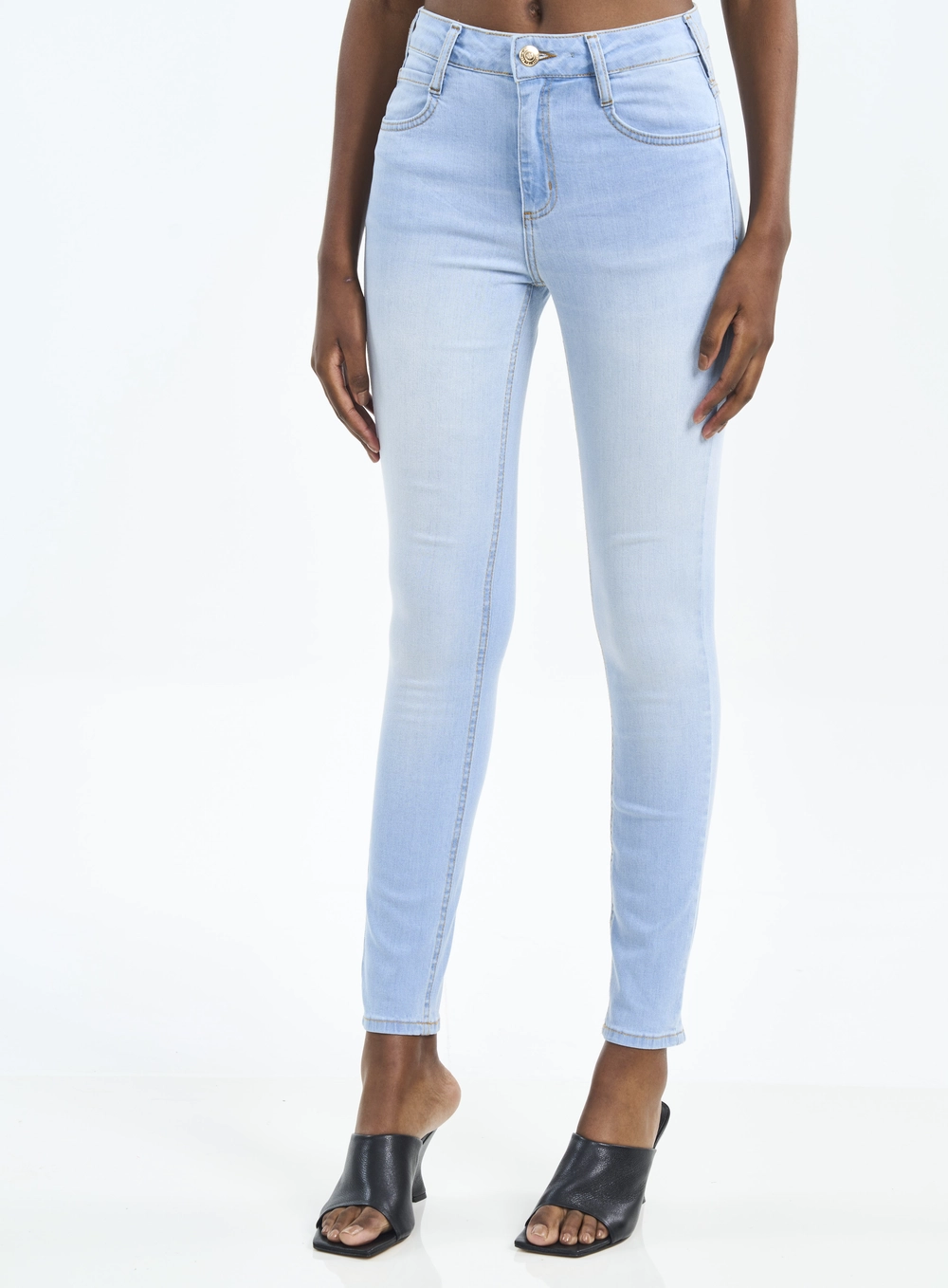 Calça Feminina Jeans Skinny Bia Com Bolsos Índigo