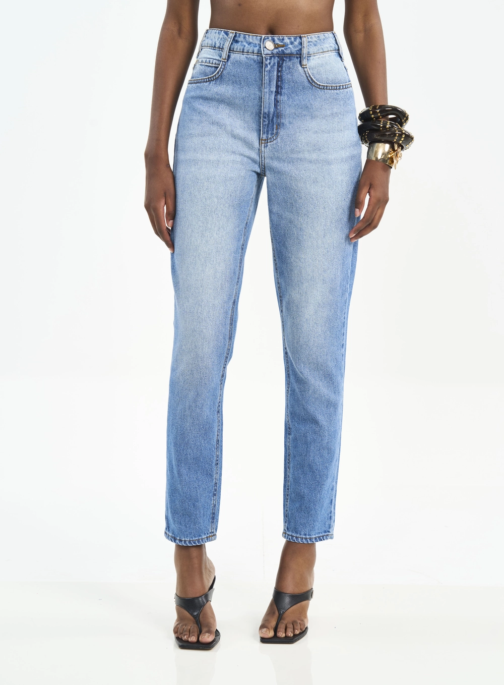Calça Feminina Bruna Reta Jeans Clara Índigo