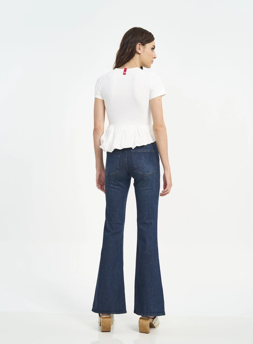 Calça Feminina Flare Com Bolsos Índigo