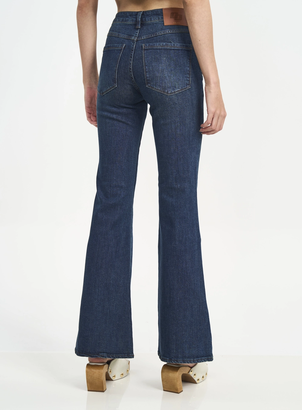 Calça Feminina Flare Com Bolsos Índigo
