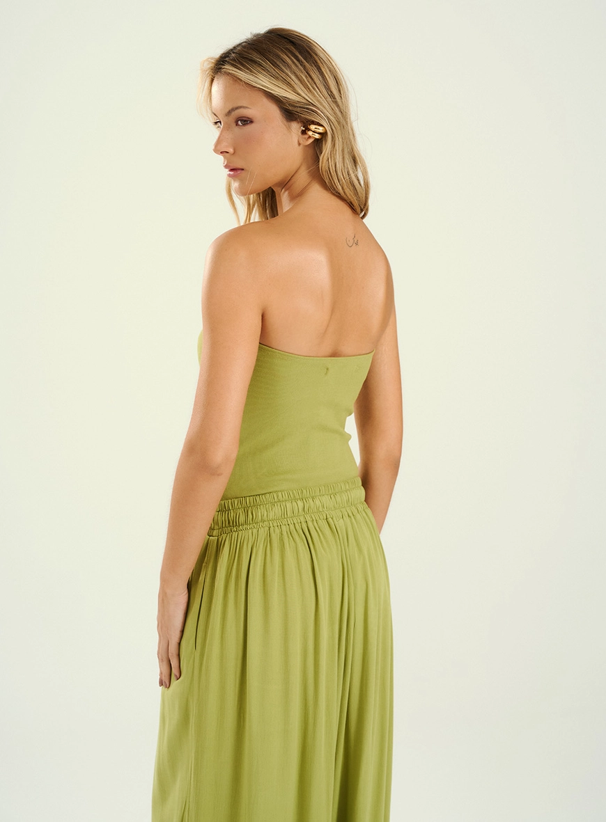 Body Feminino Tomara Que Caia Canelado Verde 2