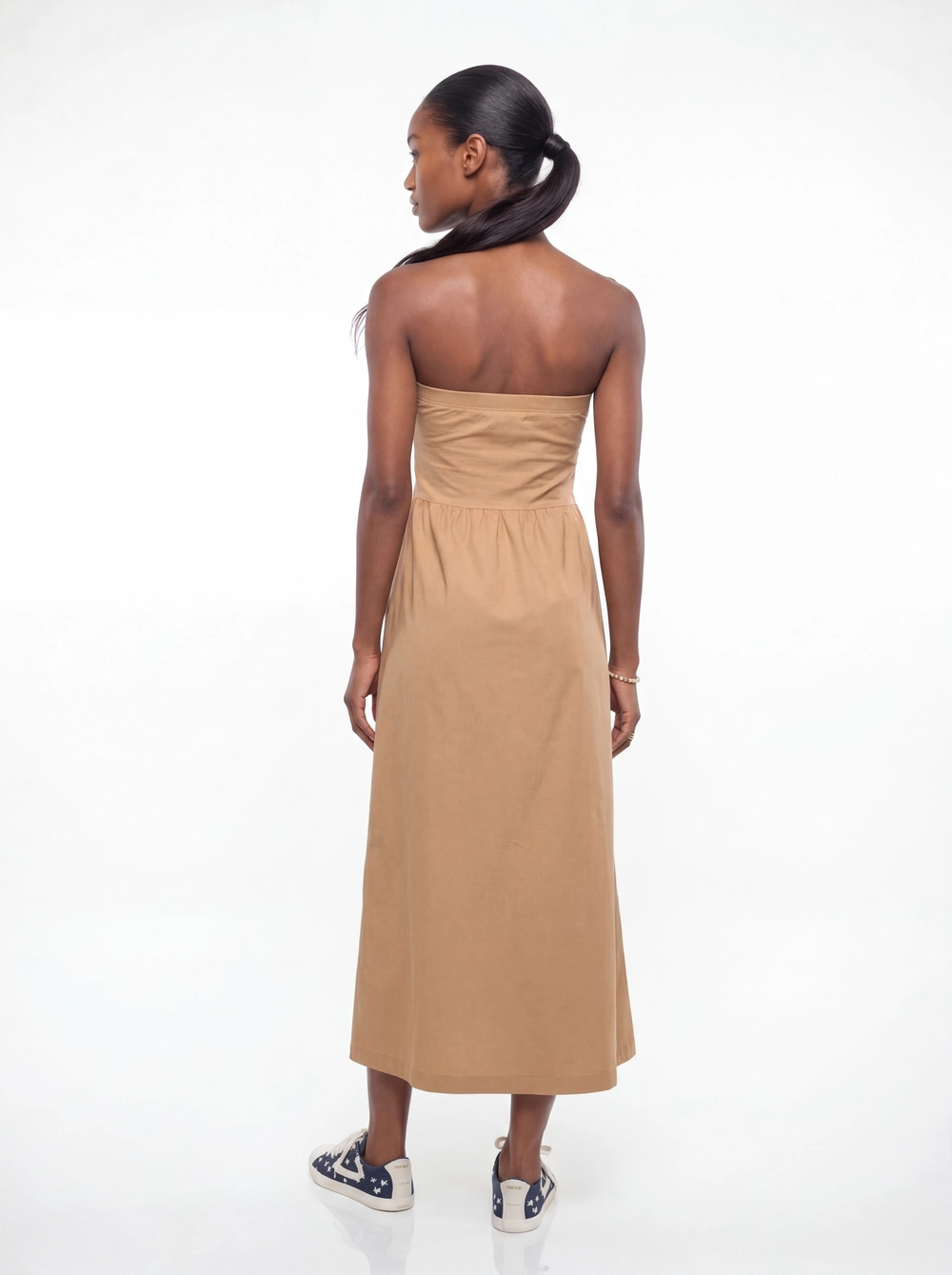 Vestido Midi Tomara Que Caia Bege 3