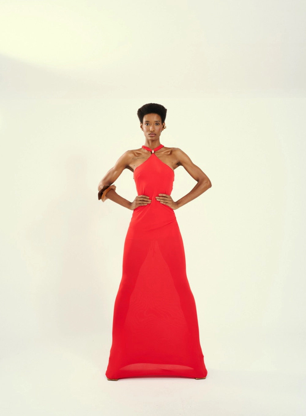 Vestido Feminino Longo Com Detalhes Vermelho 5